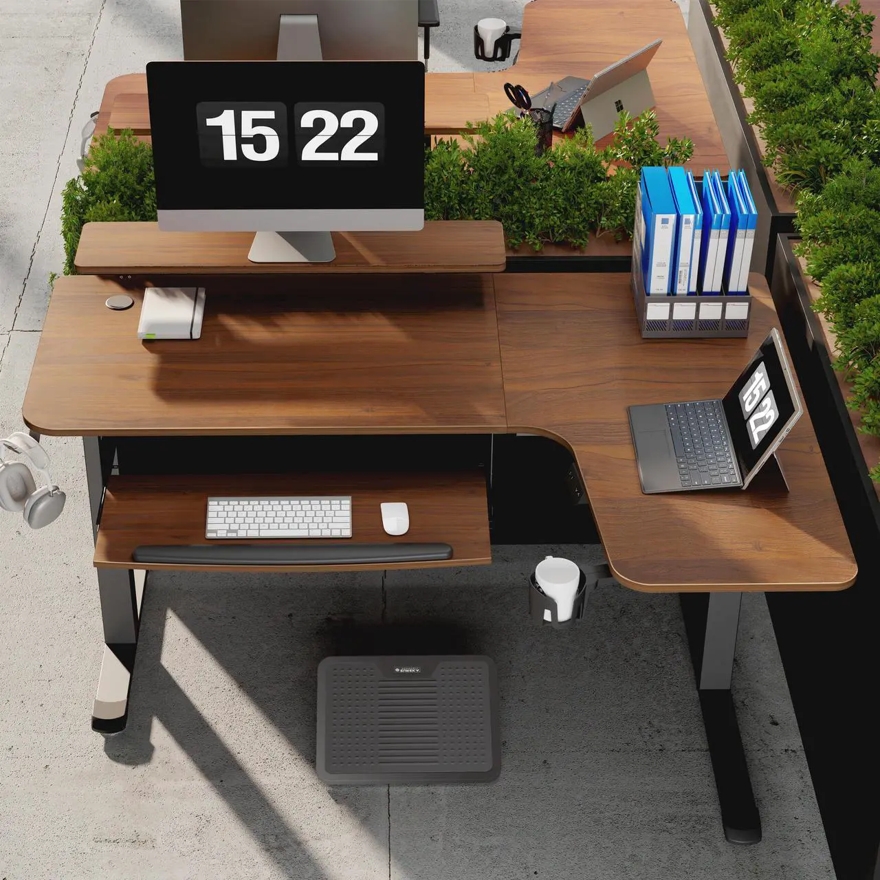 Standing Desk with Keyboard Tray, L Shaped Adjustable Standing Desk - Image 2